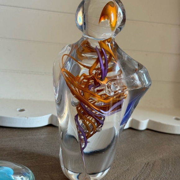 Schmidt Rhea Art Glass Sculpture paperweight 7" "Loving Couple" Signed - Picture 9 of 16